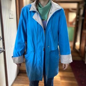 Liz claiborne bright blue rain jacket / windbreaker